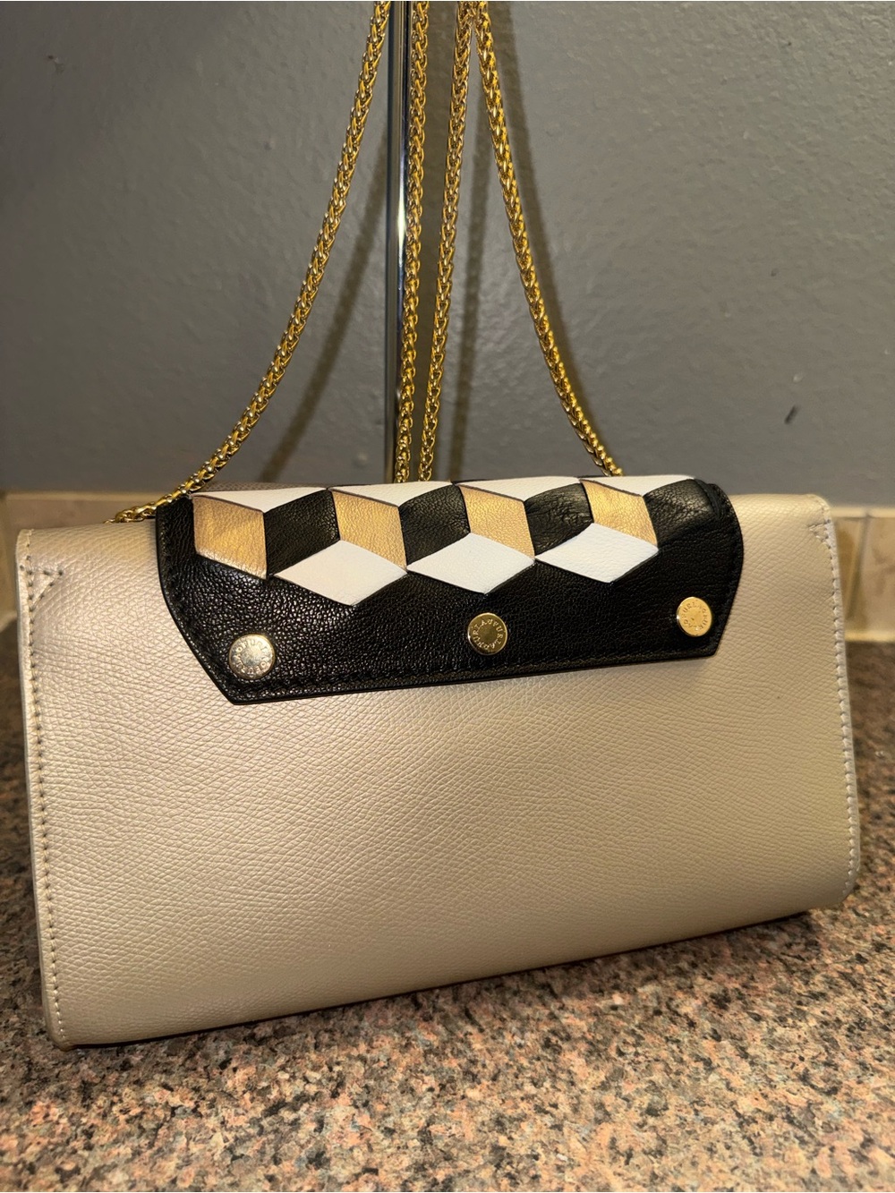 Furla RARE hard to find Geometric design. EUC. Retail $599 - Picture 2 of 9